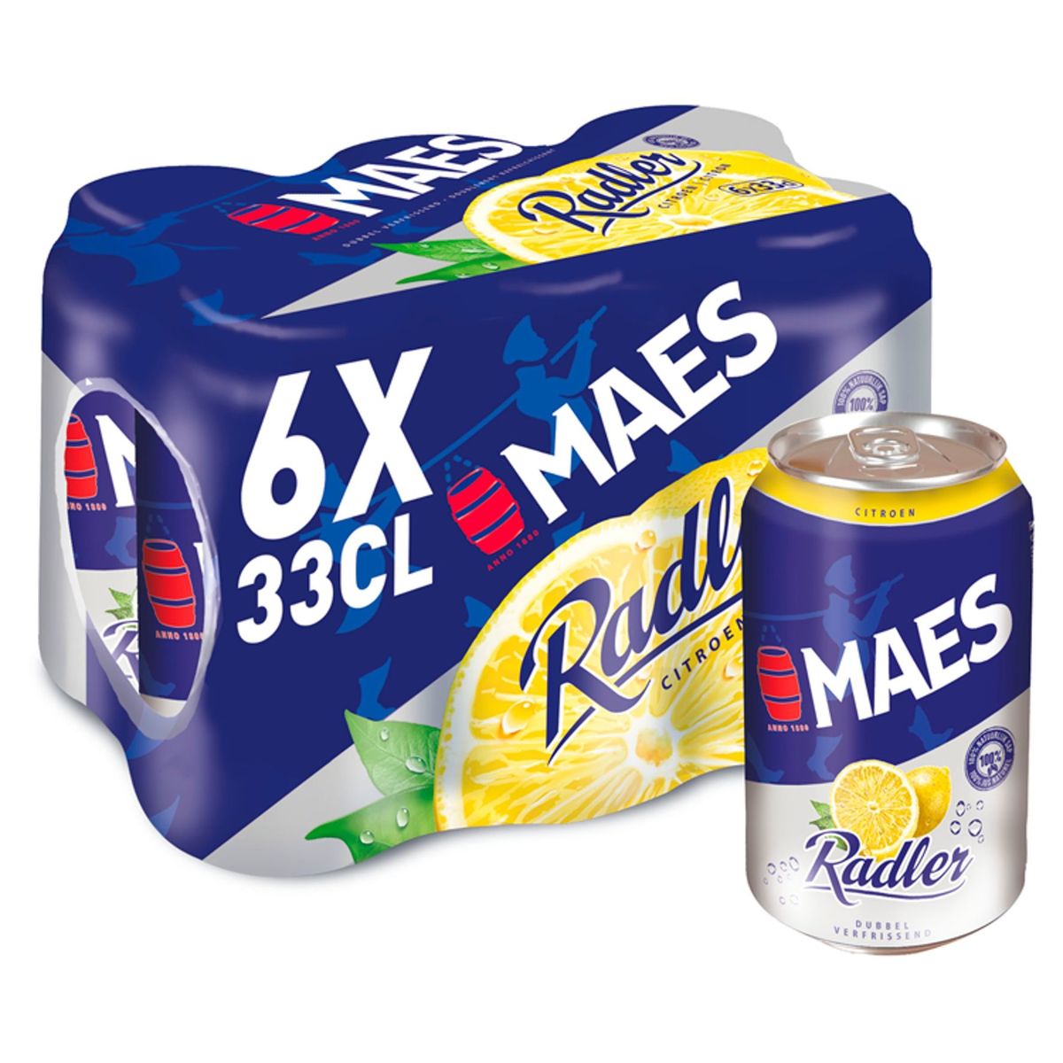 Maes Bière blonde Pils Radler Lemon 2 ALC 6 x 33 cl Canette