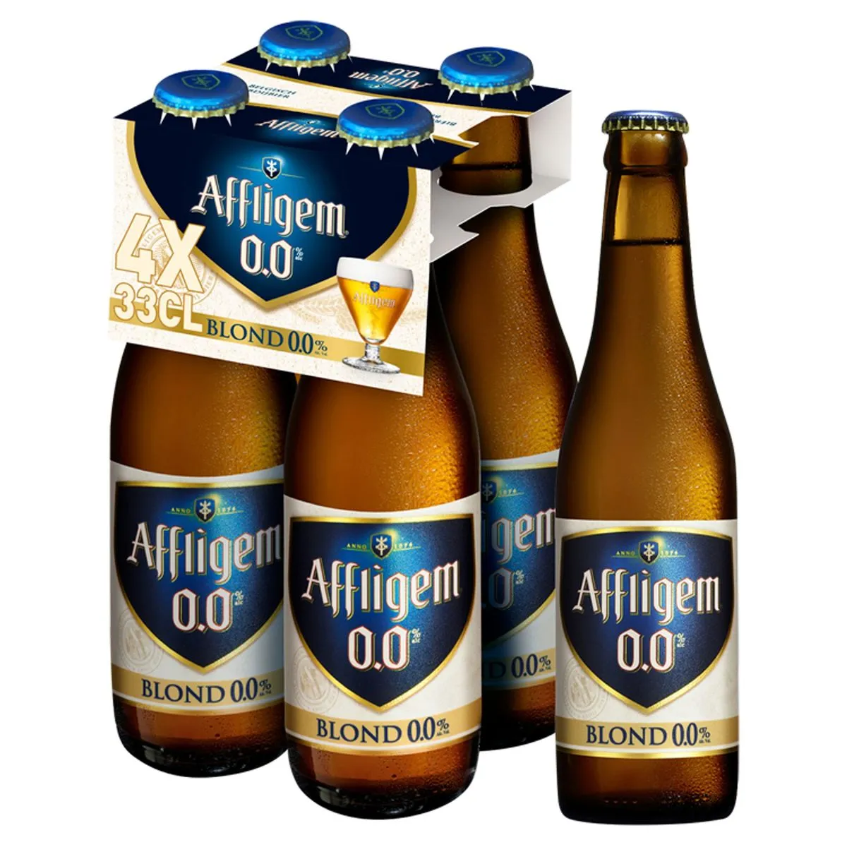 Abdijbier Blond Alcoholvrij bier 4 x 33 cl Fles Carrefour België