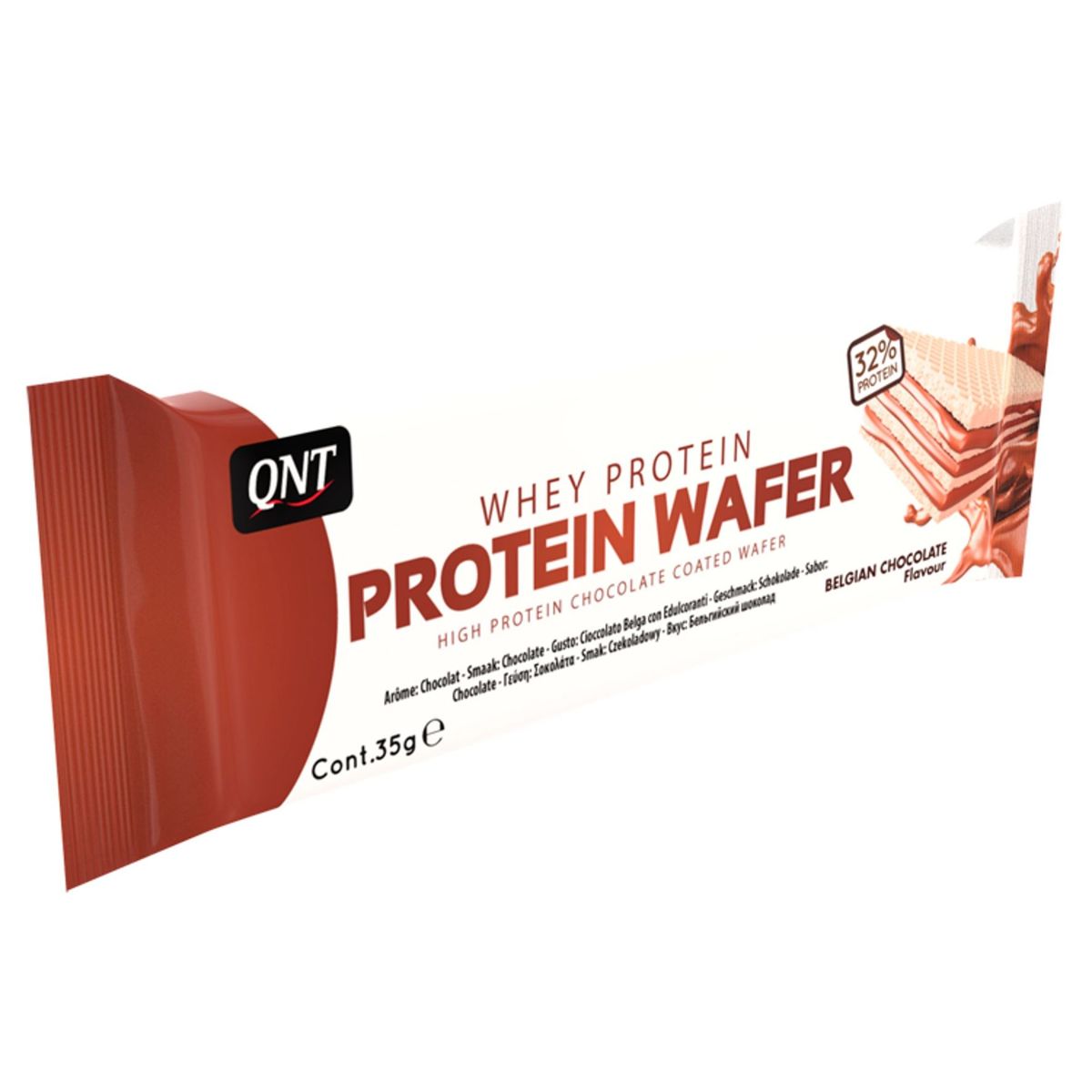 QNT Whey Protein Protein Wafer Belgian Chocolate Flavour 35 G