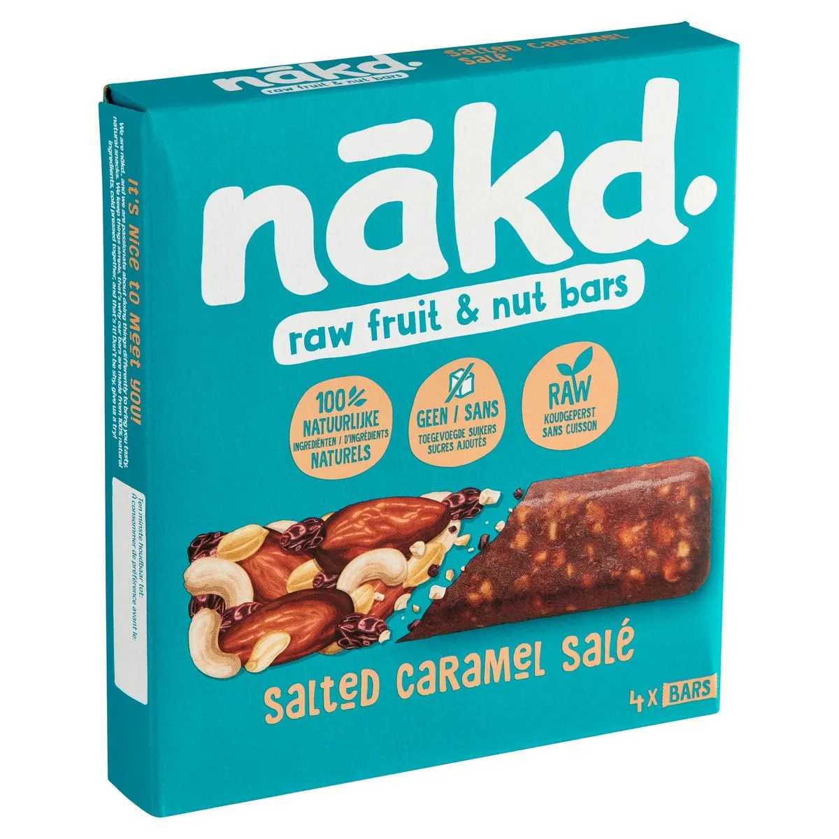 Nãkd barre aux fruits et noix Salted Caramel 4 x 35 g Carrefour Belgique