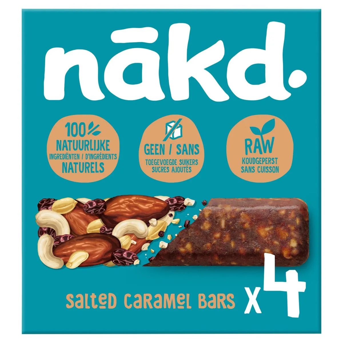 Nãkd barre aux fruits et noix Salted Caramel 4 x 35 g Carrefour Belgique