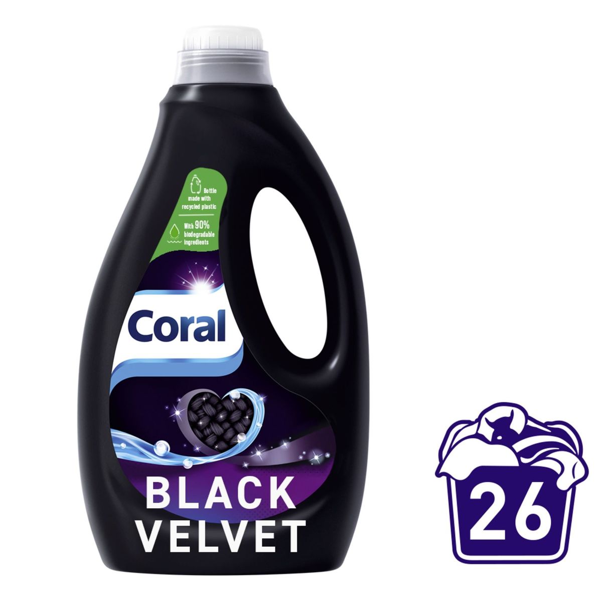 Coral Vloeibaar Wasmiddel Zwarte Was Black Velvet 26 Wasbeurten