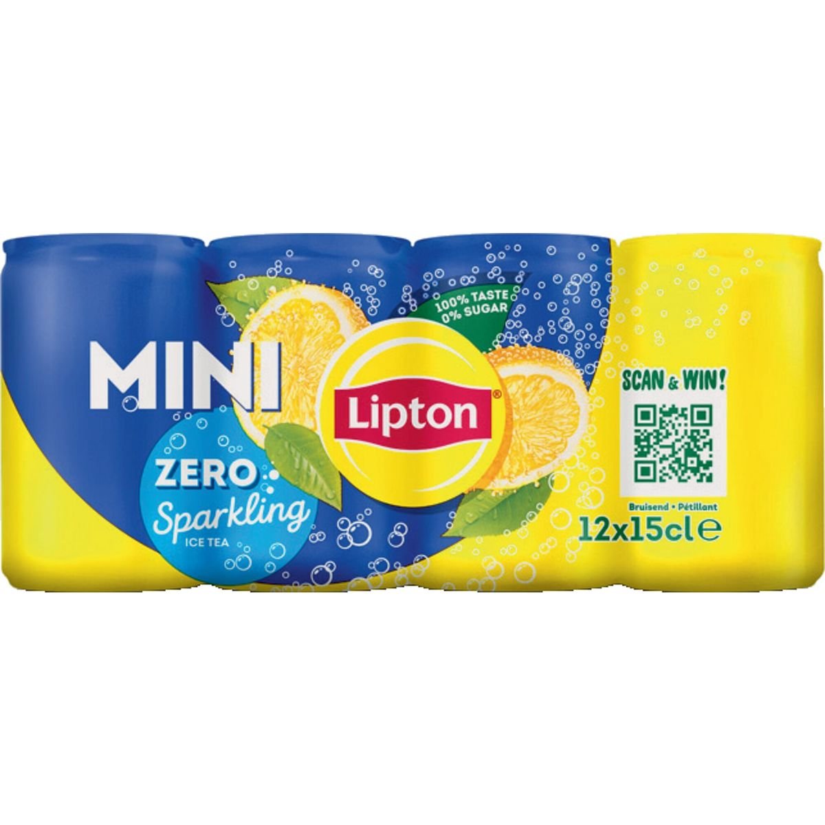 Lipton Ice Tea Bruisende Zwarte Ijsthee Sparkling Zero X Cl