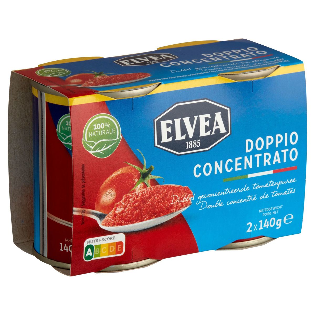 Elvea Doppio Concentrato Double Concentré de Tomates 2 x 140 g