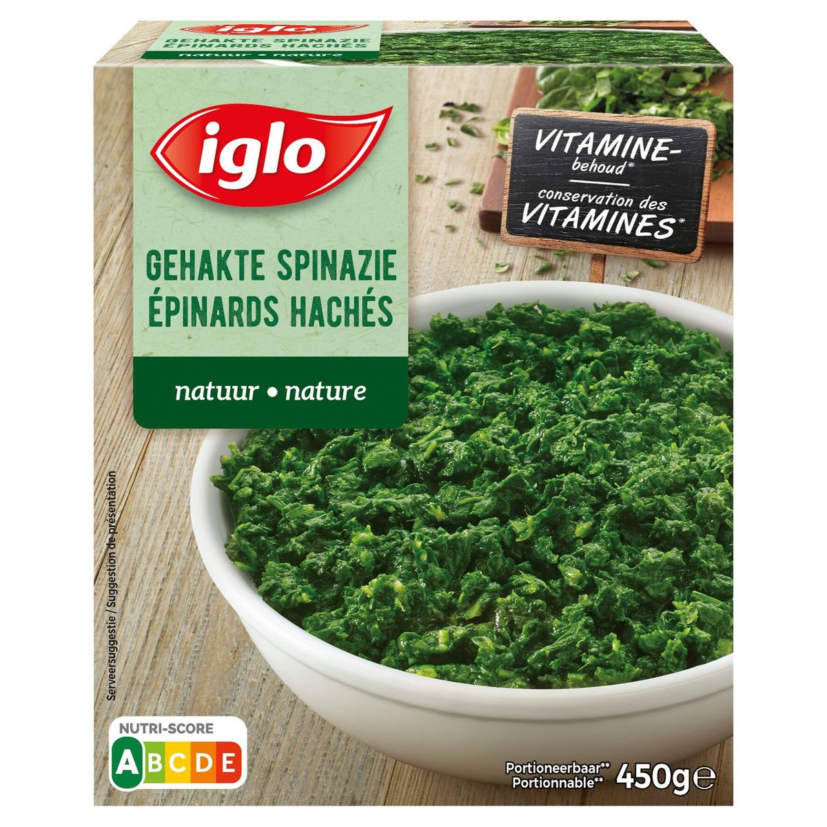 Iglo Fijngehakte Natuur Spinazie 450 G Carrefour Site