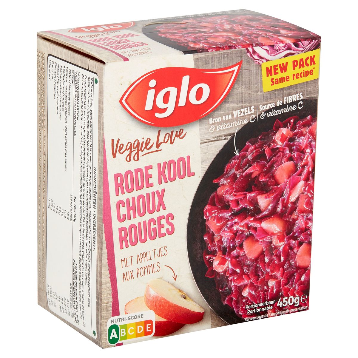 Iglo Veggie Love Rode Kool met Appeltjes 450 g