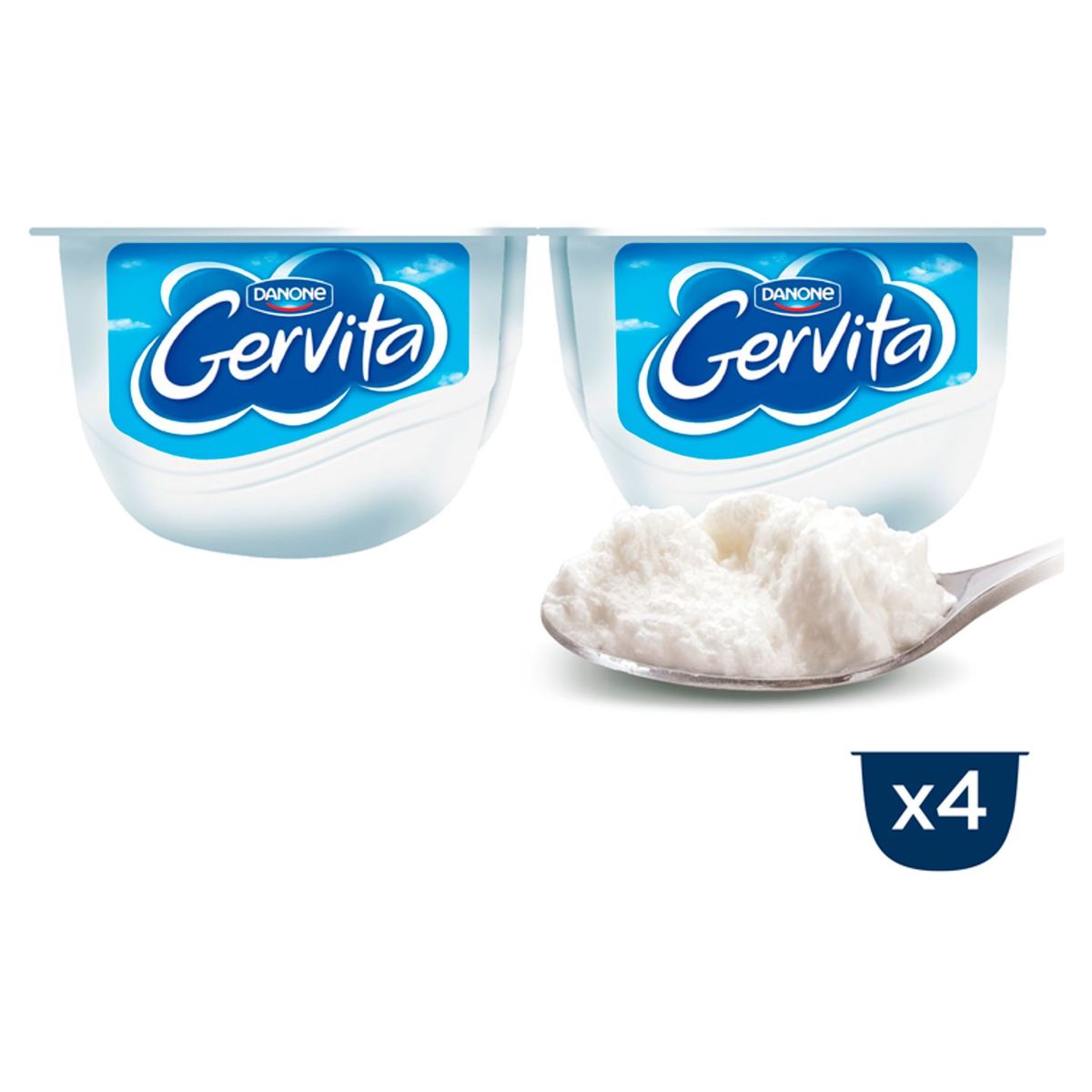 Gervita Witte Kaas Natuur Opgeklopte Crème 4 x 100 g