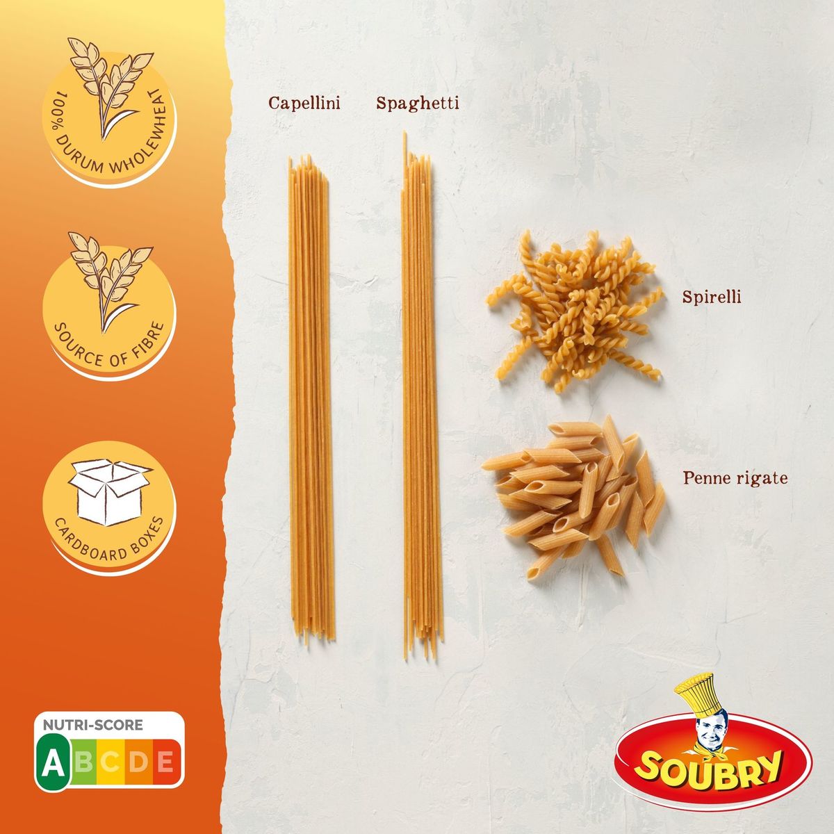 Soubry Pâtes Spaghetti Intégral 500g