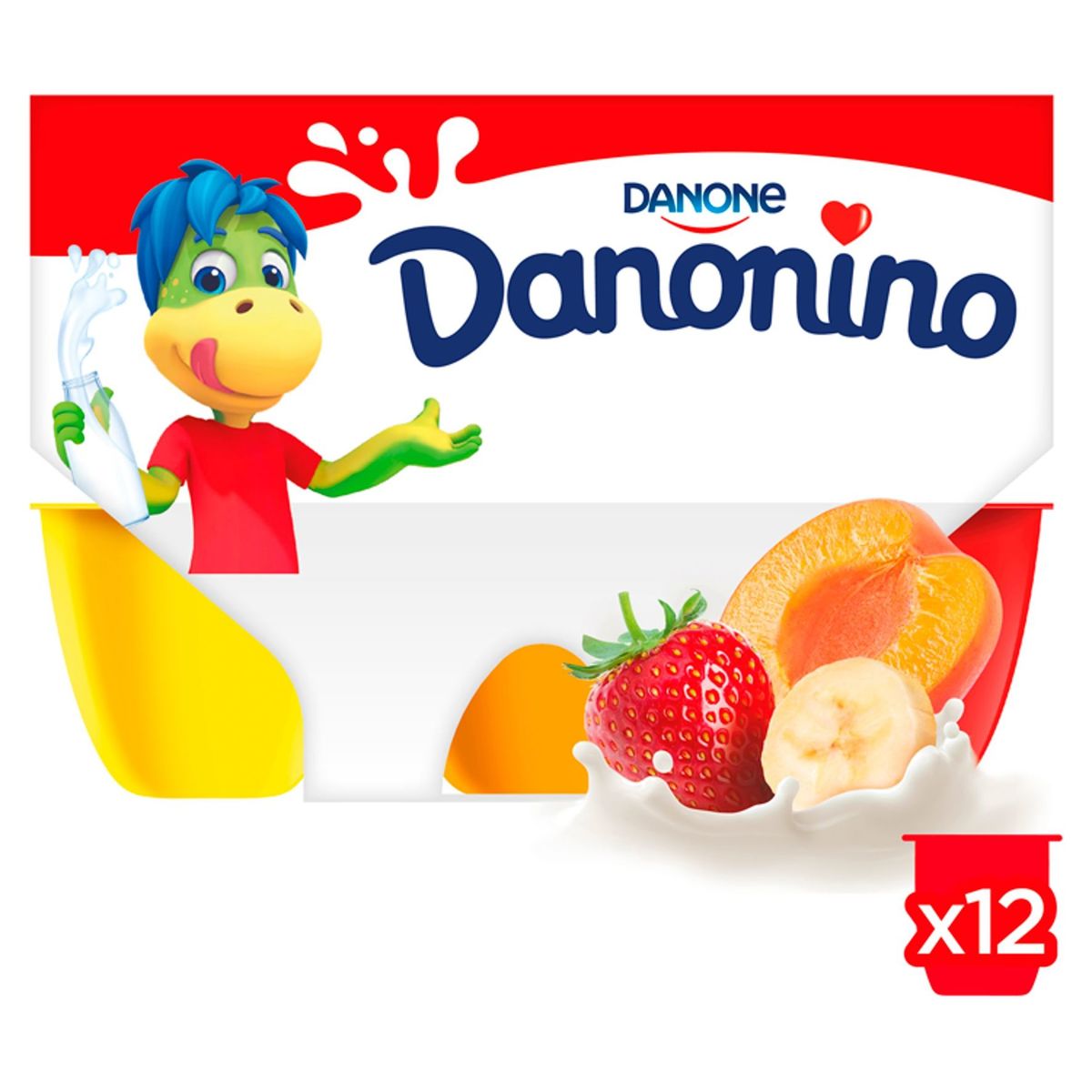 Danonino Verse Kaas Aardbei, Banaan & Abrikoos Mini Kinderen 12 x 50 g