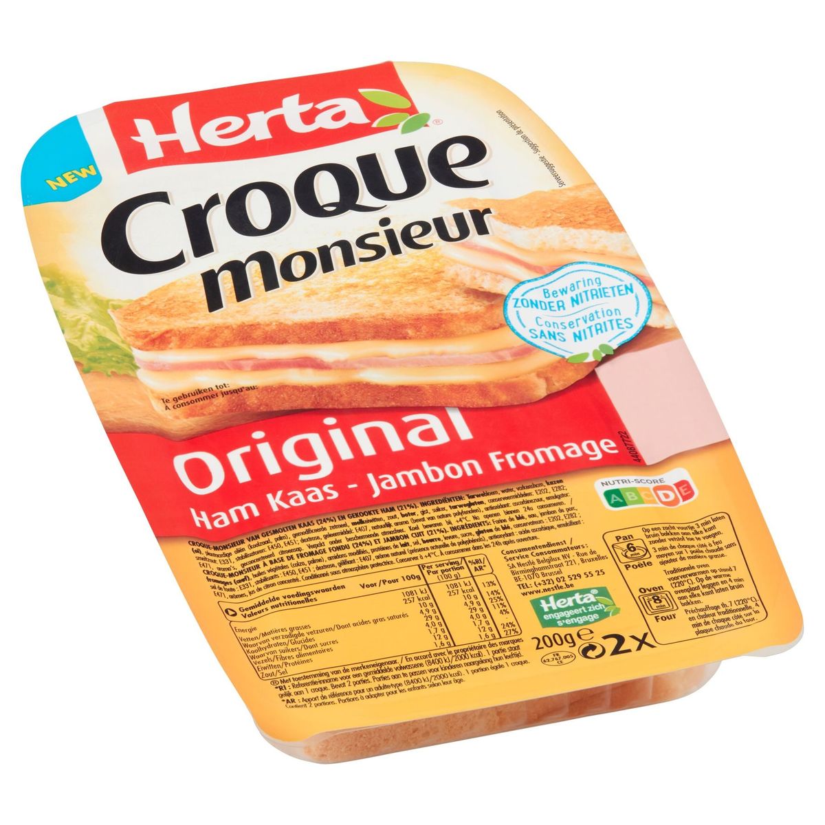 Herta Croque Monsieur Original Ham Kaas 200 g