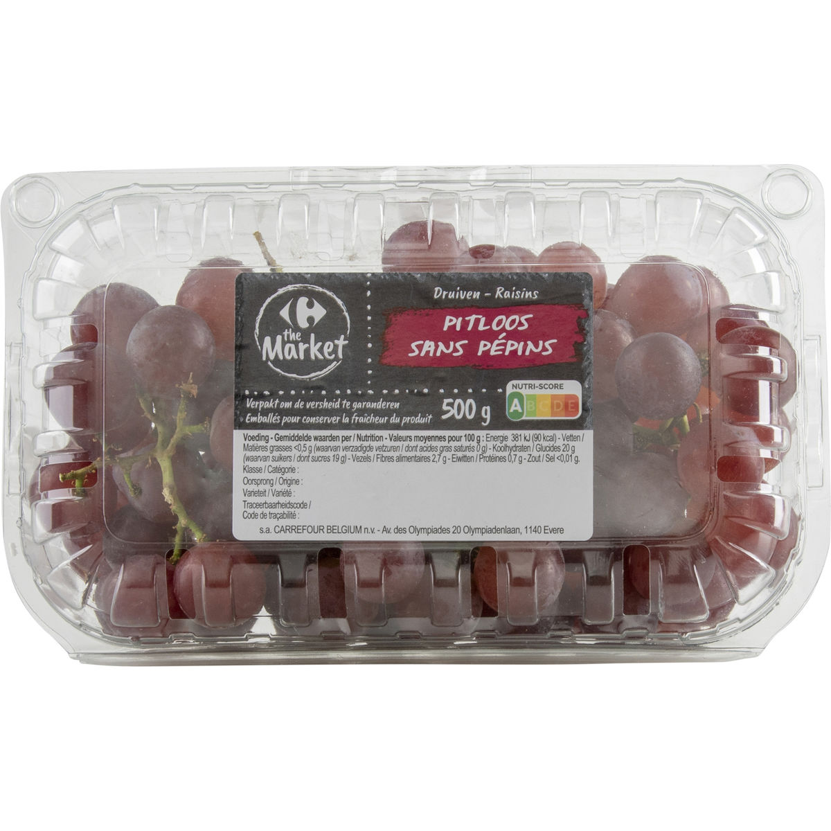 Carrefour The Market Rode Druiven zonder Pitten 500 g