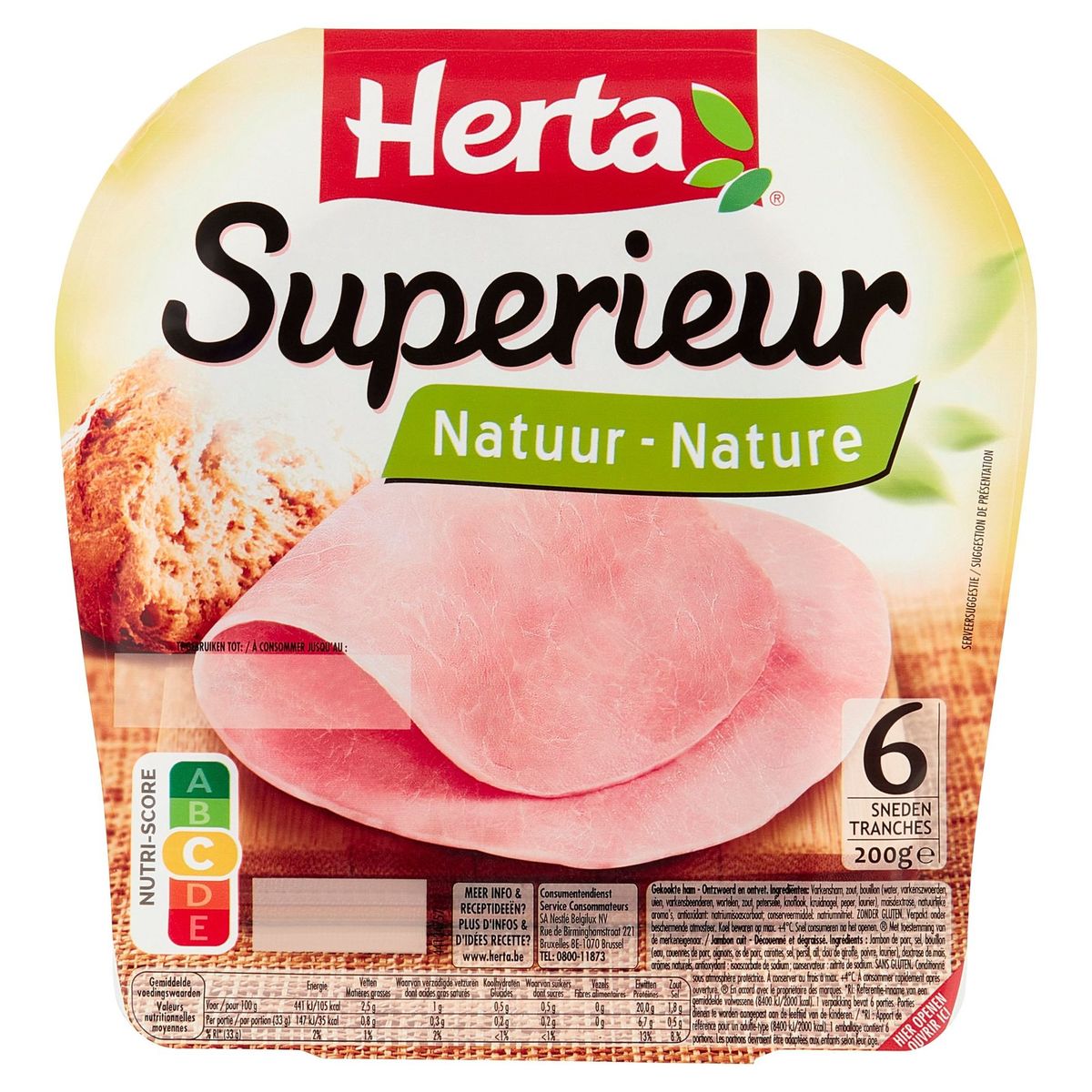 Herta Superieur Nature 6 Tranches 200 g