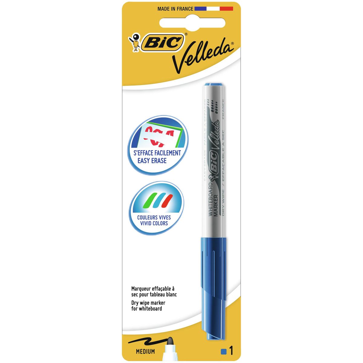 Bic Velleda Stift medium schrijfpunt Blauw