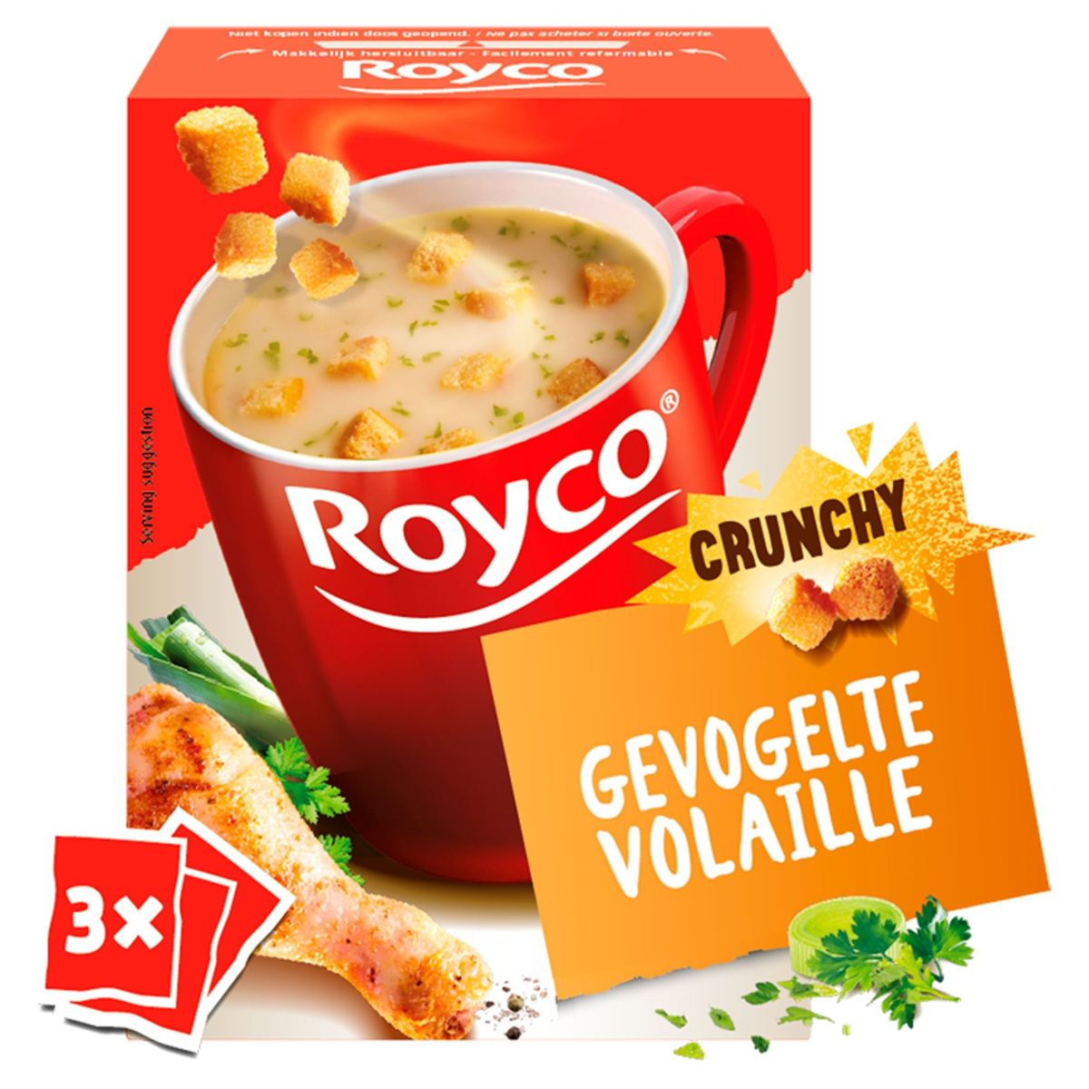 Royco Crunchy Gevogelte 3 x 20.5 g