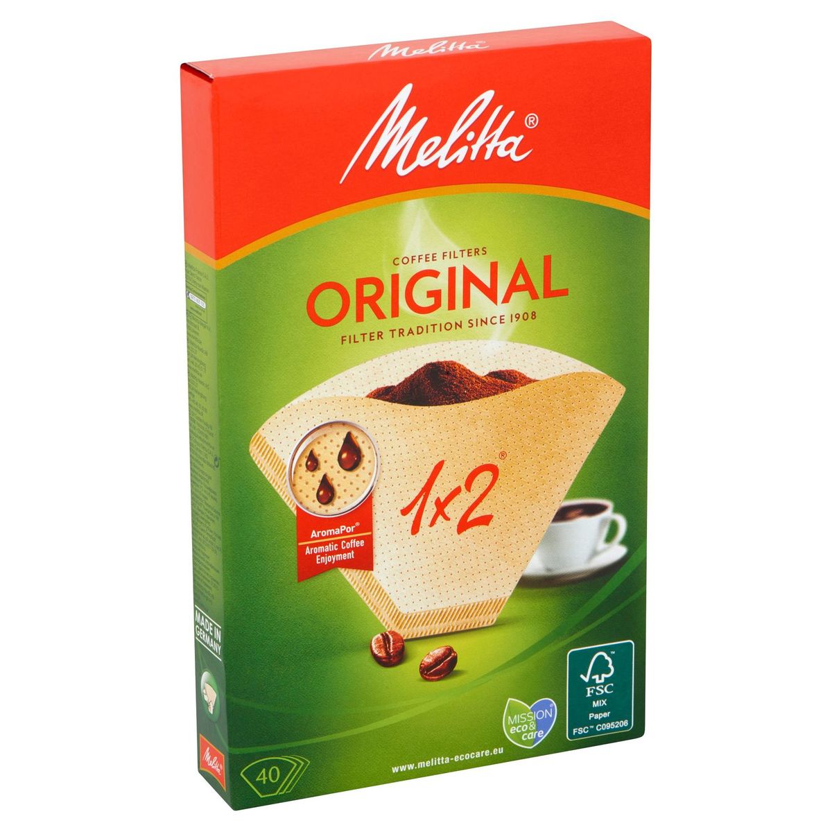 Melitta 1 x 2 Original Koffiefilters 40 Stuks