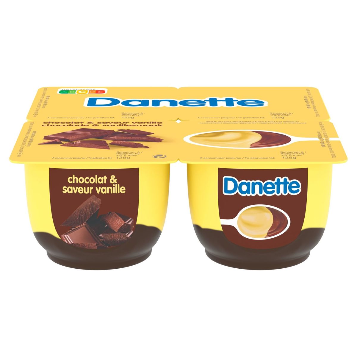 Danette Crème Dessert Chocolat & Saveur Vanille 4 x 125 g