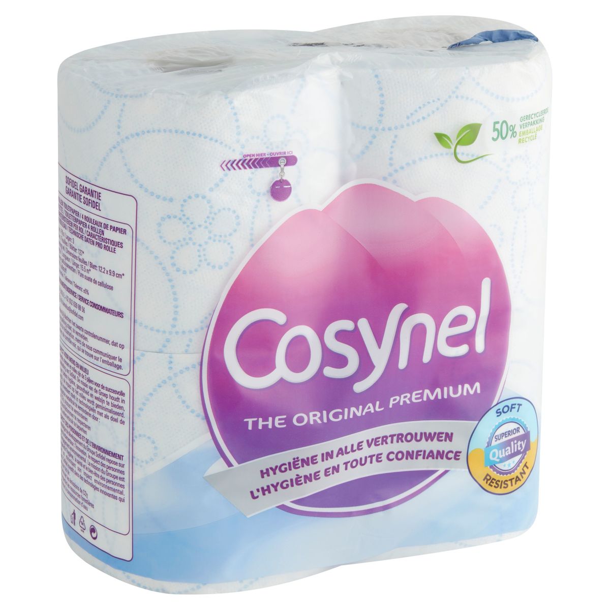 Cosynel The Original Premium Papier Toilette 3-Épaisseurs 4 Rouleaux