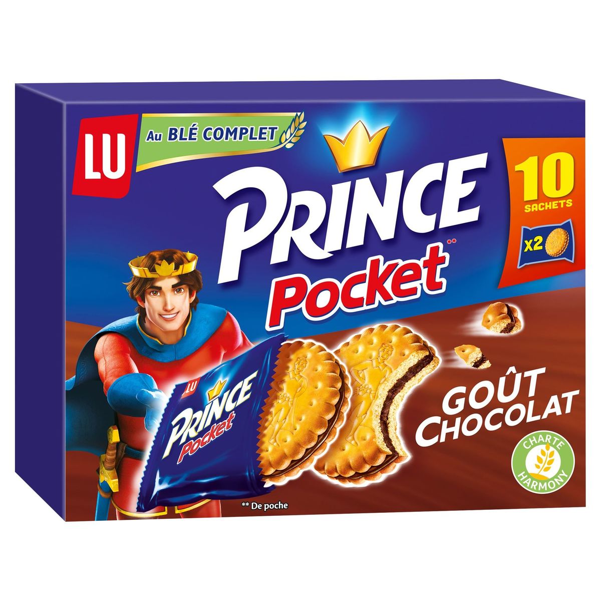 LU Prince Pocket Biscuits Au Chocolat 10 Sachets 400 g