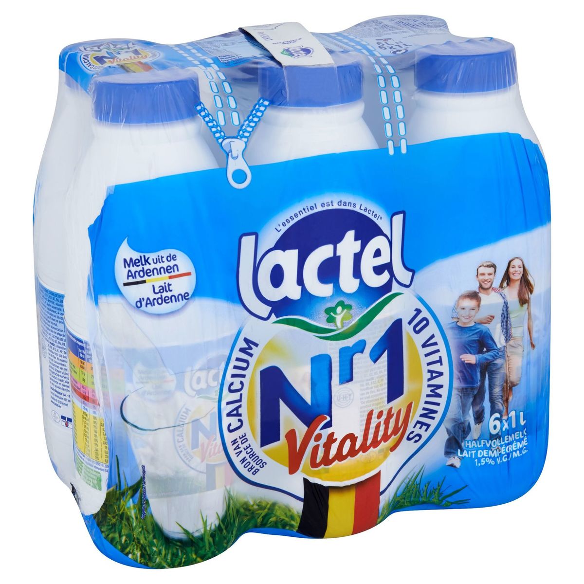 Lactel Nr 1 Vitality Halfvolle Melk 1.5% V.G. 6 x 1 L