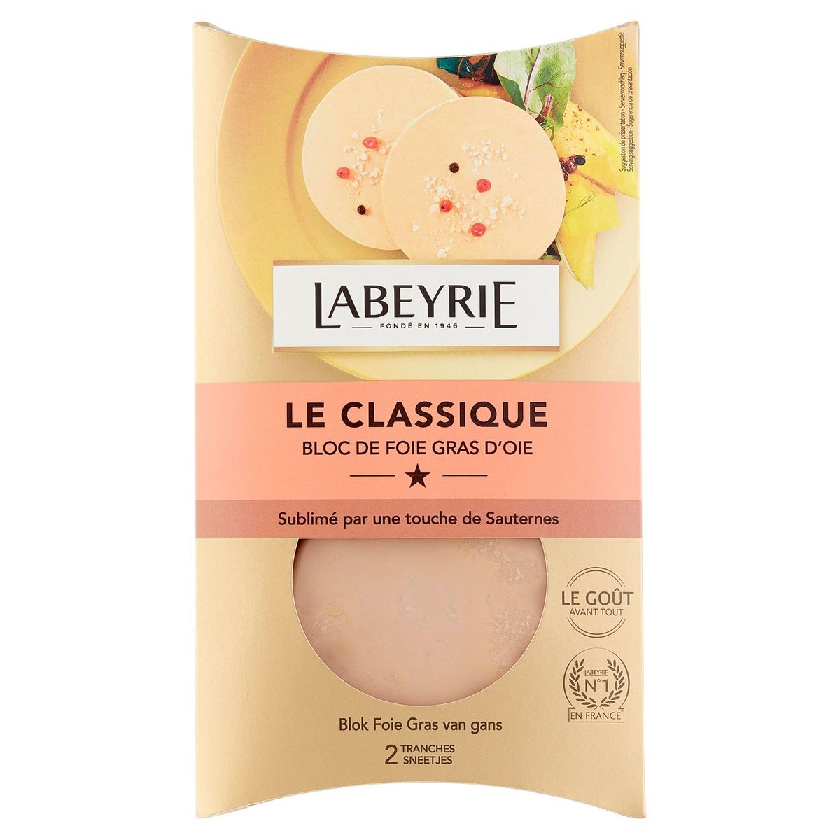 Labeyrie Le Classique Blok Foie Gras van Gans 2 Tranches 80 g