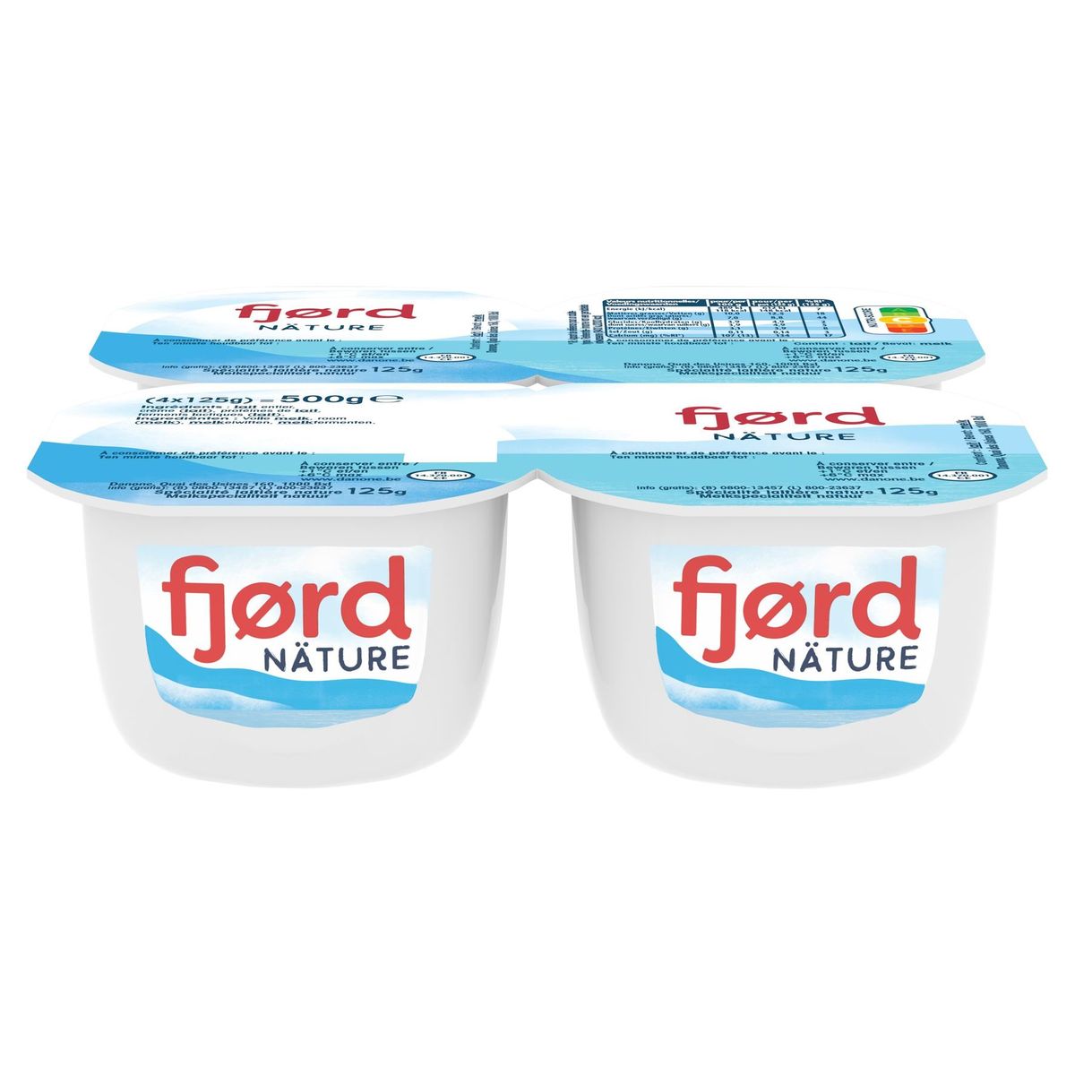 Danone Fjord Yoghurt Natuur Melkspecialiteit Fris & Zacht 4 x 125 g