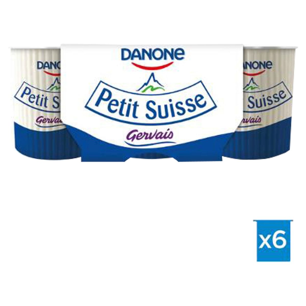 Danone Fromage frais Petit Suisse Gervais nature 3.9% gras 6x60g