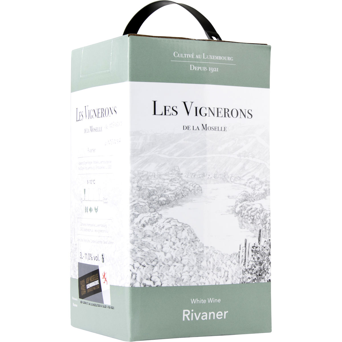 Luxemburg Les Vignerons des Domaines Vinsmoselle Witte wijn Rivaner 3L