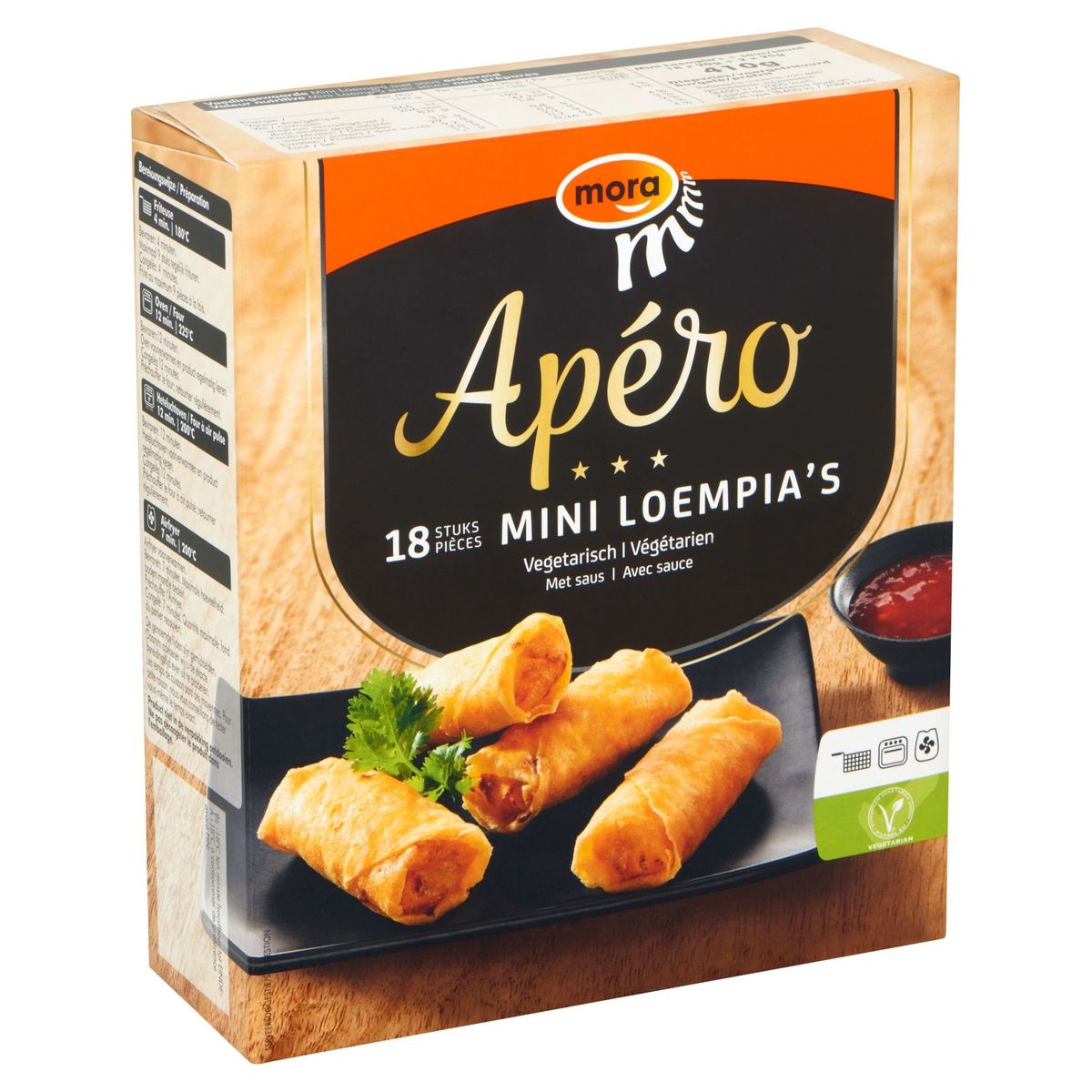Mora Apéro Mini Loempia's Végétarien 18 x 20 g avec Sauce 2 x 25 g