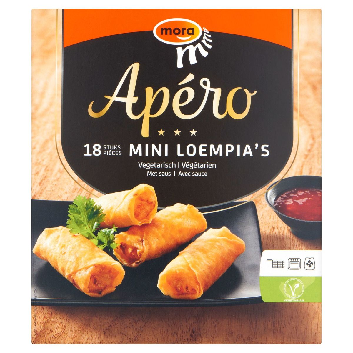 Mora Apéro Mini Loempia's Vegetarisch 18 x 20 g met Saus 2 x 25 g