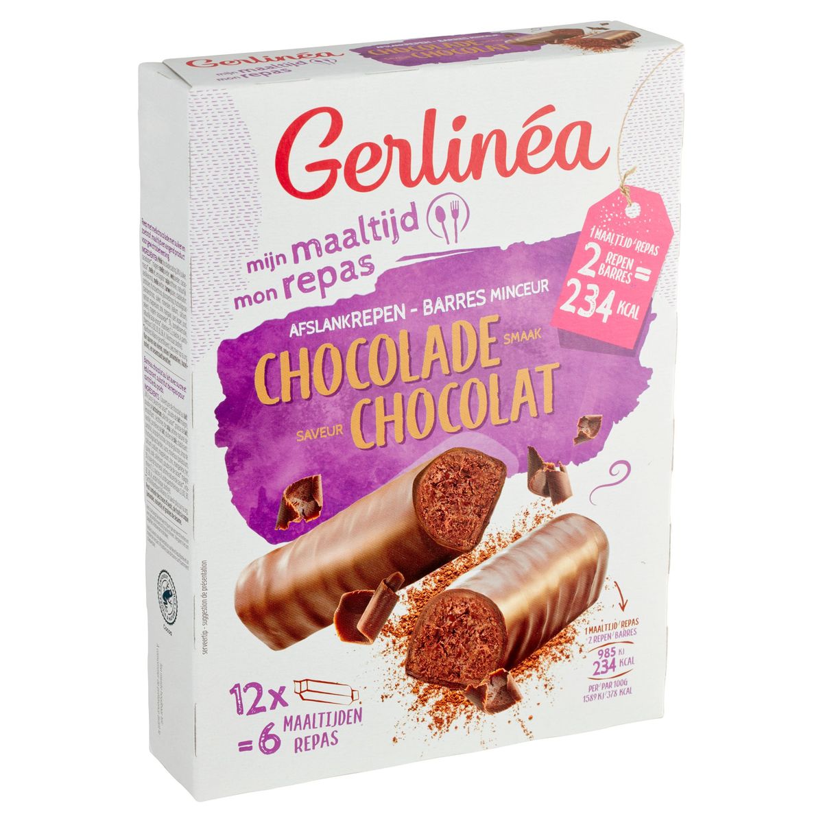 Gerlinéa Mon Repas Barres Minceur Saveur Chocolat 12 x 31 g