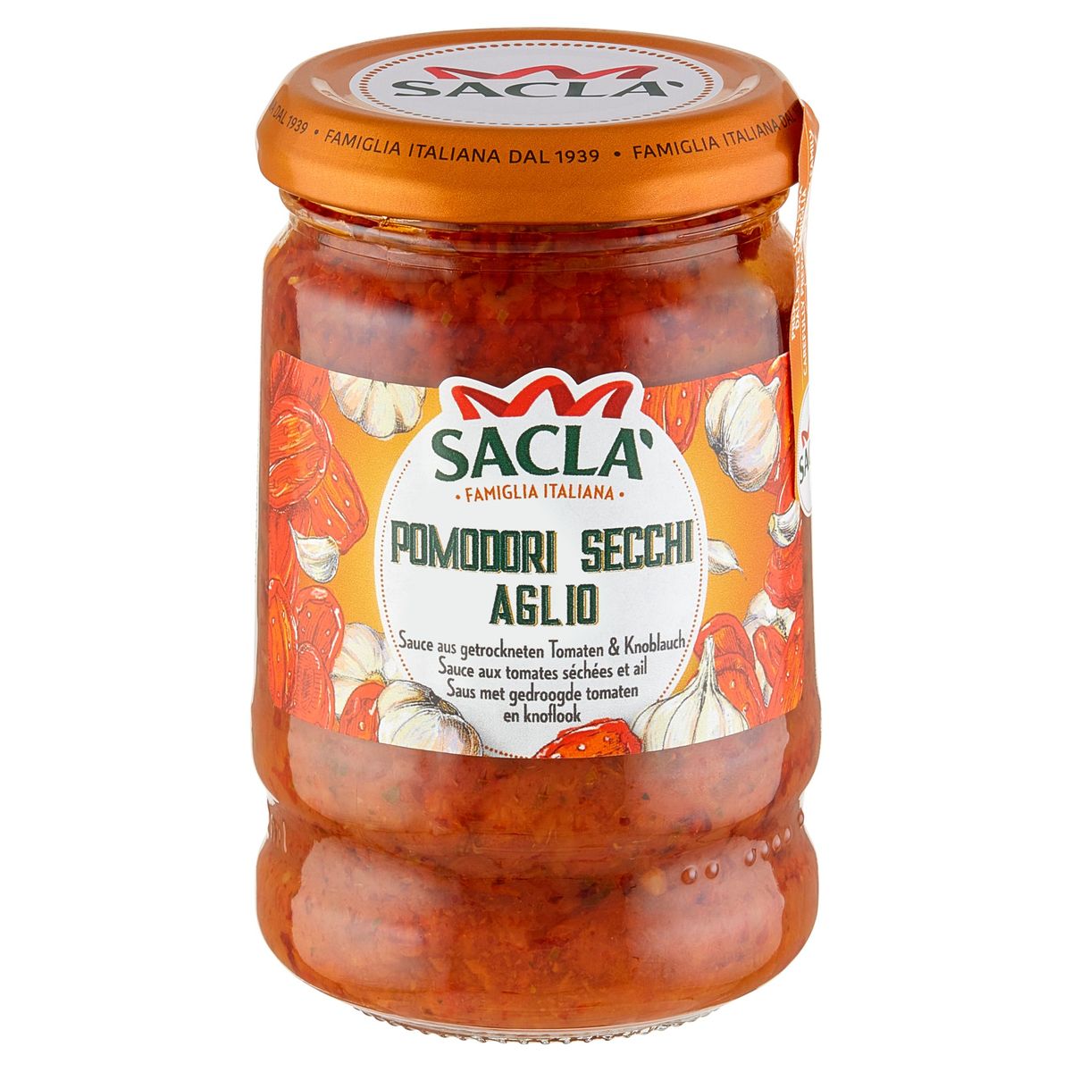 Sacla Pomodori Secchi Aglio Saus Gedroogde Tomaten en Knoflook 190 g