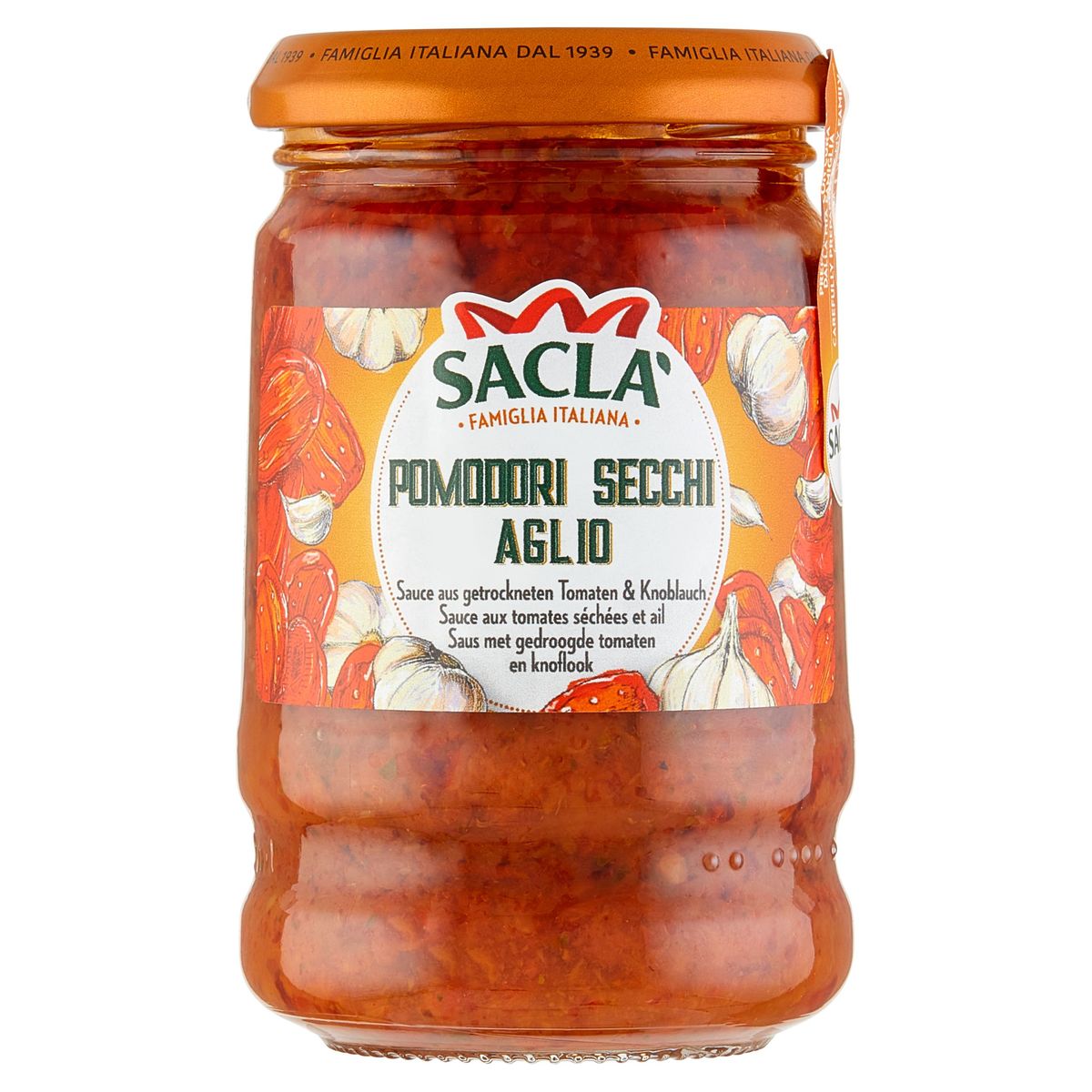 Sacla Pomodori Secchi Aglio Saus Gedroogde Tomaten en Knoflook 190 g