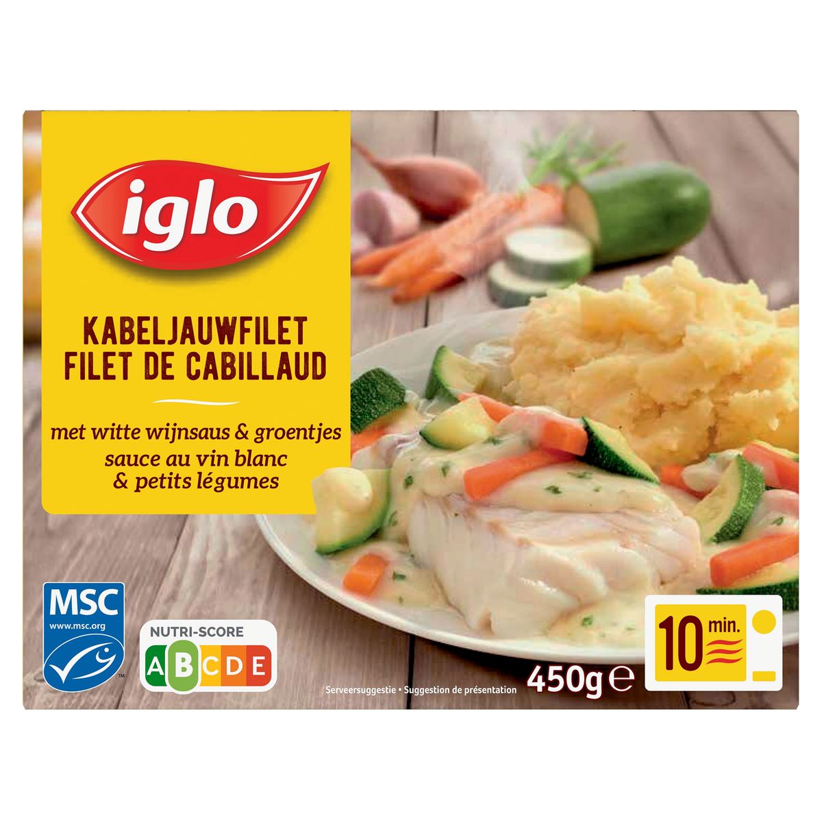 Iglo Filet Cabillaud Sauce Vin Blanc et Légumes x1 portion 450 g