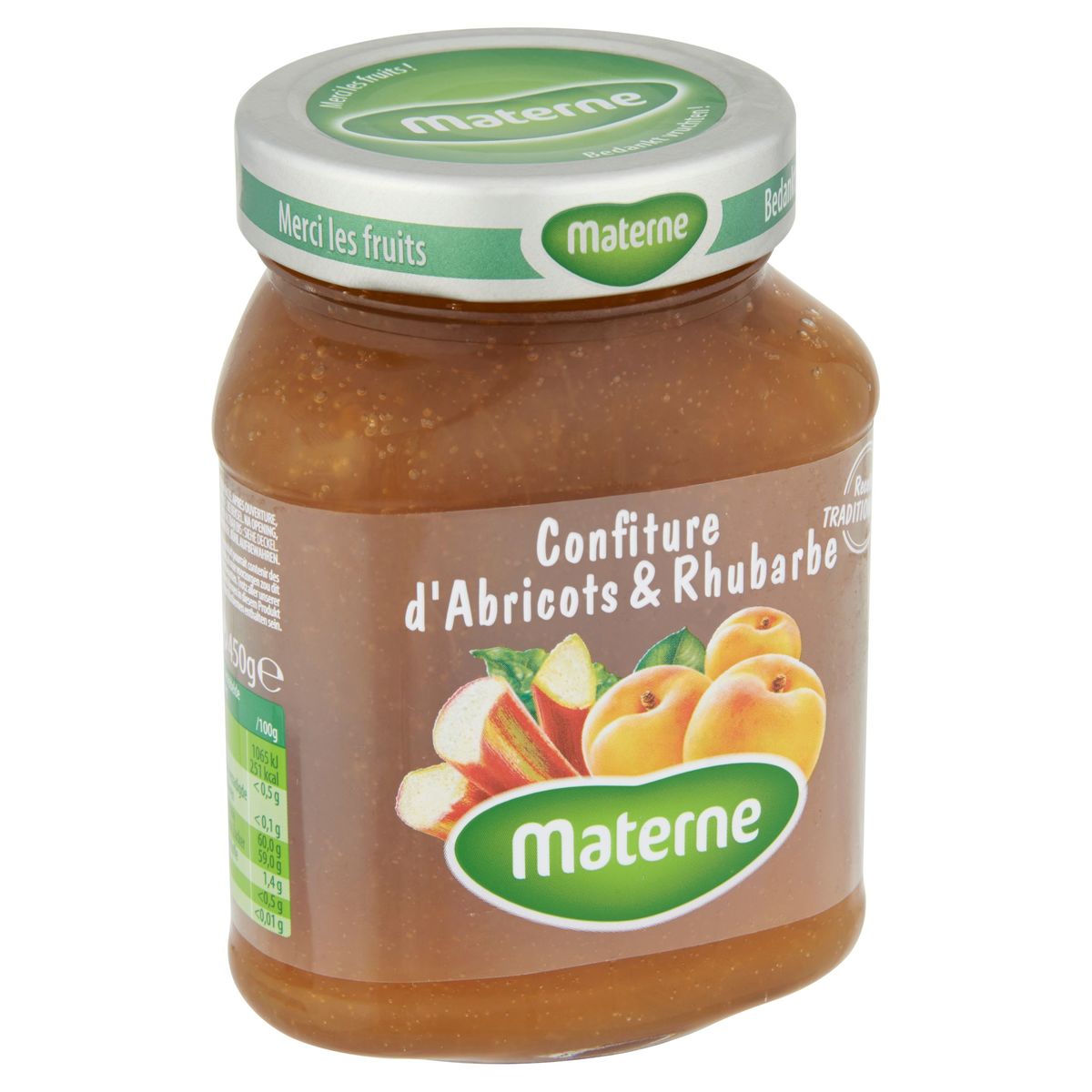 Materne Confiture d'Abricots & Rhubarbe 450 g