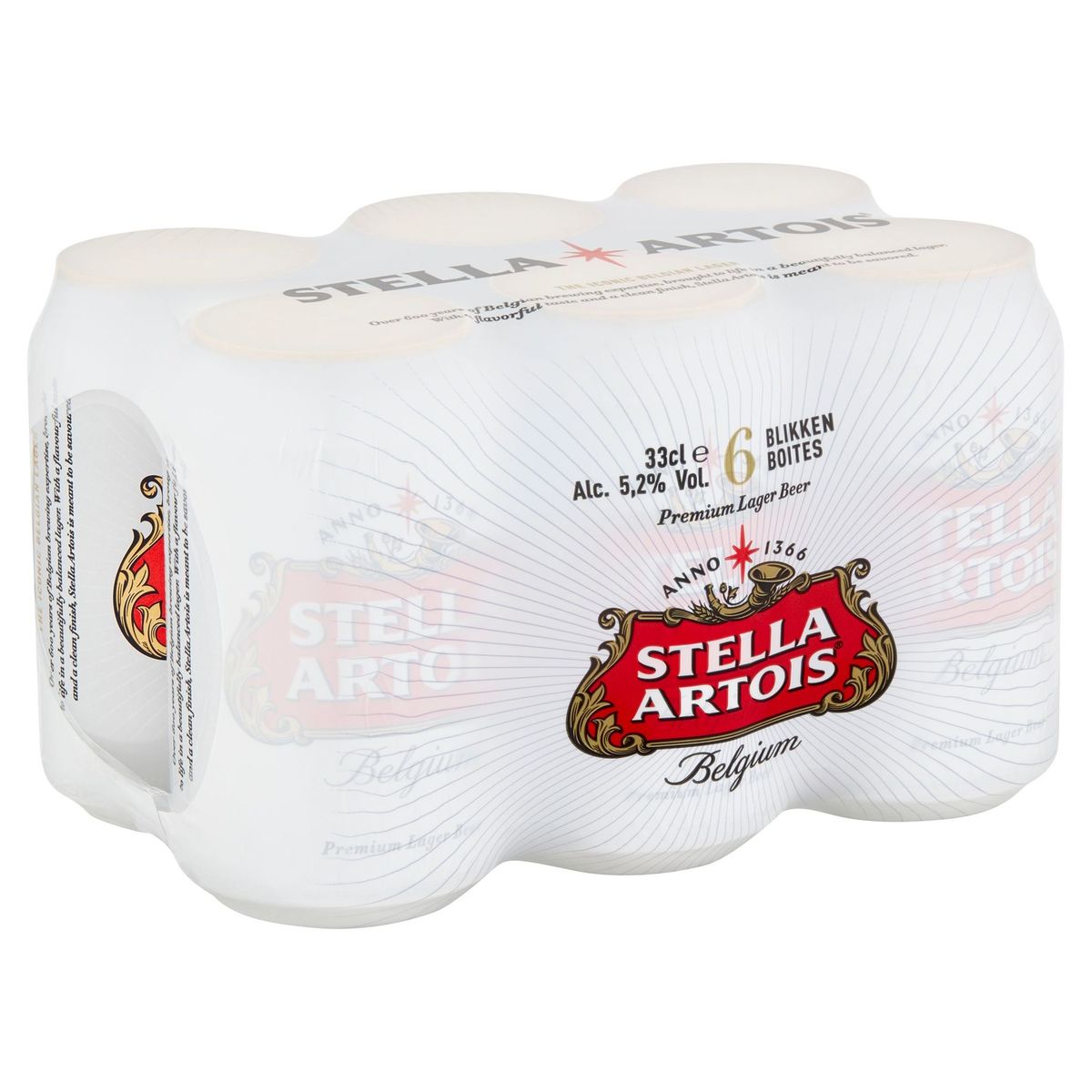 Stella Artois Belgium Premium Lager Beer Cannettes 6 x 33 cl