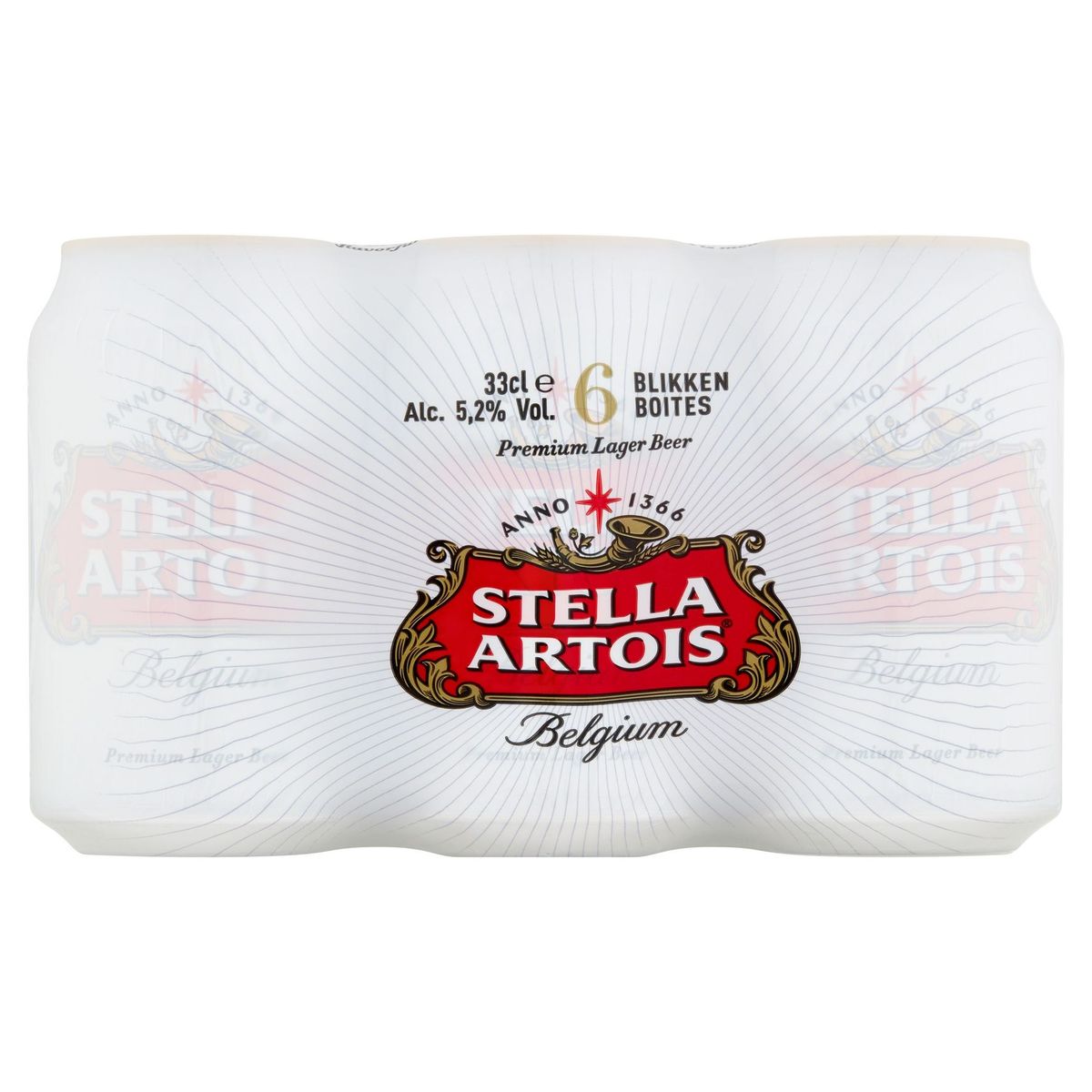 Stella Artois Belgium Premium Lager Beer Cannettes 6 x 33 cl