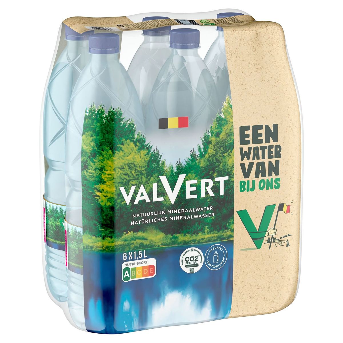 VALVERT Belgisch Natuurlijk Mineraalwater 1.5L PET Fles (Pack van 6 Flessen)
