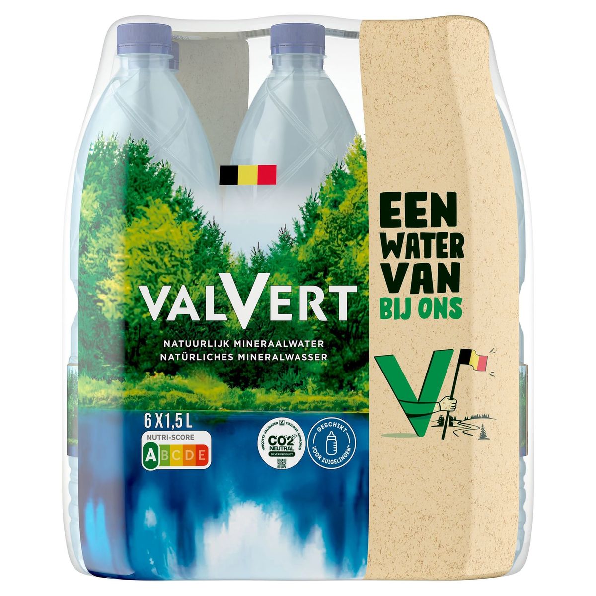 VALVERT Belgisch Natuurlijk Mineraalwater 1.5L PET Fles (Pack van 6 Flessen)