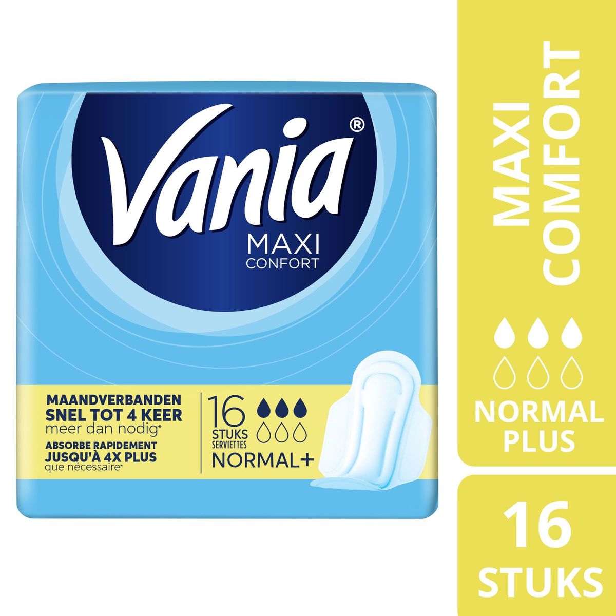 Vania Maxi Confort Normal+ Serviettes 16 Pièces