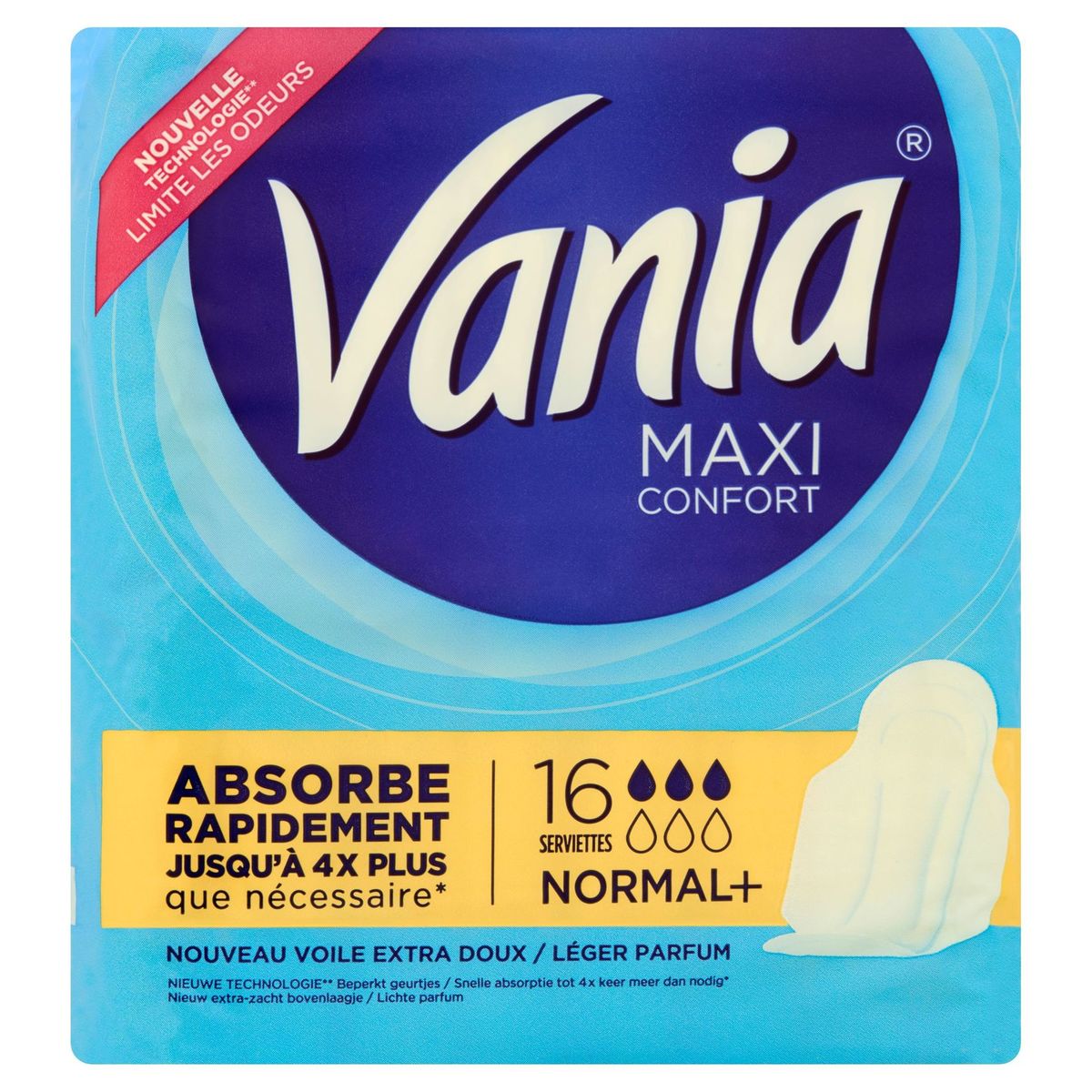 Vania Maxi Confort Normal+ Serviettes 16 Pièces