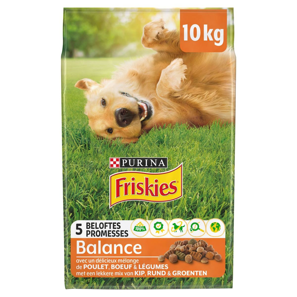 Friskies Balance met een Smakelijke Mix van Kip en Rund en met Groenten 10 kg