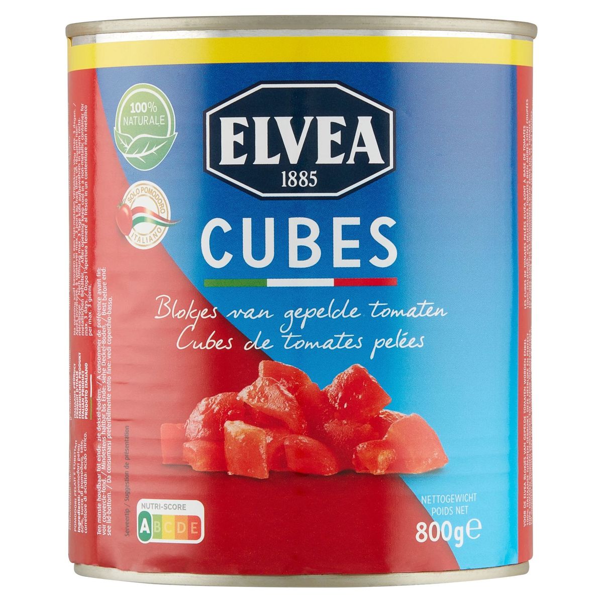 Elvea Cubes Blokjes van Gepelde Tomaten 800 g