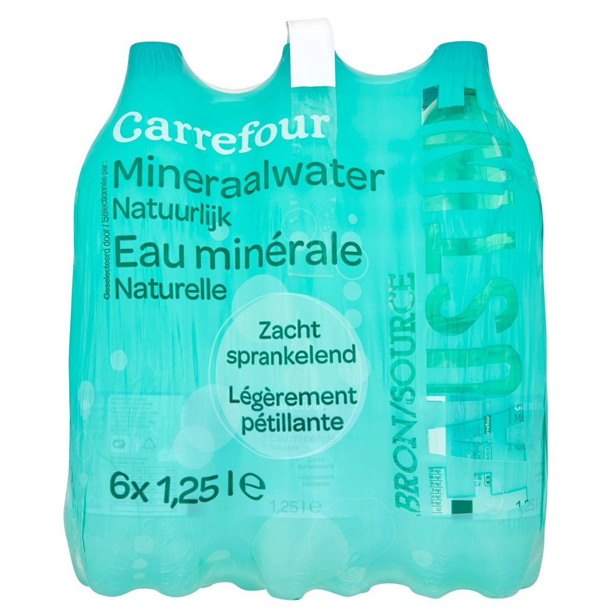Carrefour Mineraalwater Natuurlijk Zacht Sprankelend 6 x 1.25 L