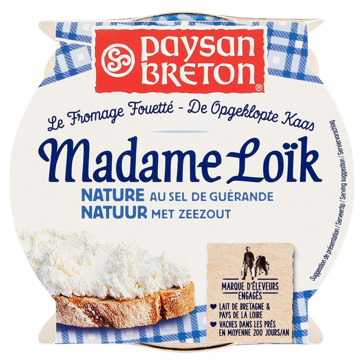 Paysan Breton De Opgeklopte Kaas Madame Loïk Natuur Met Zeezout 150 g