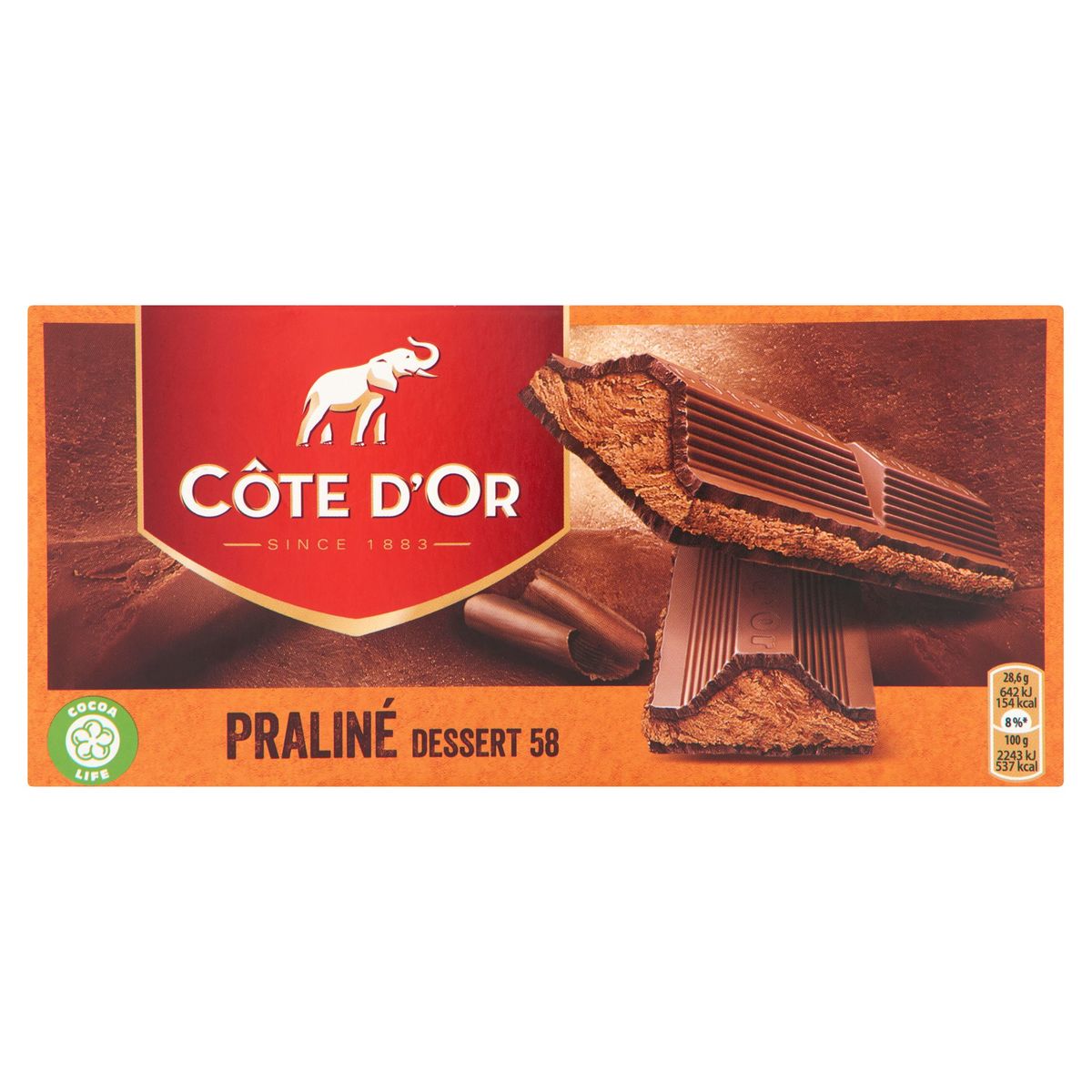 Côte d'Or Tablette De Chocolat Au Lait Praliné Dessert 58 200 g