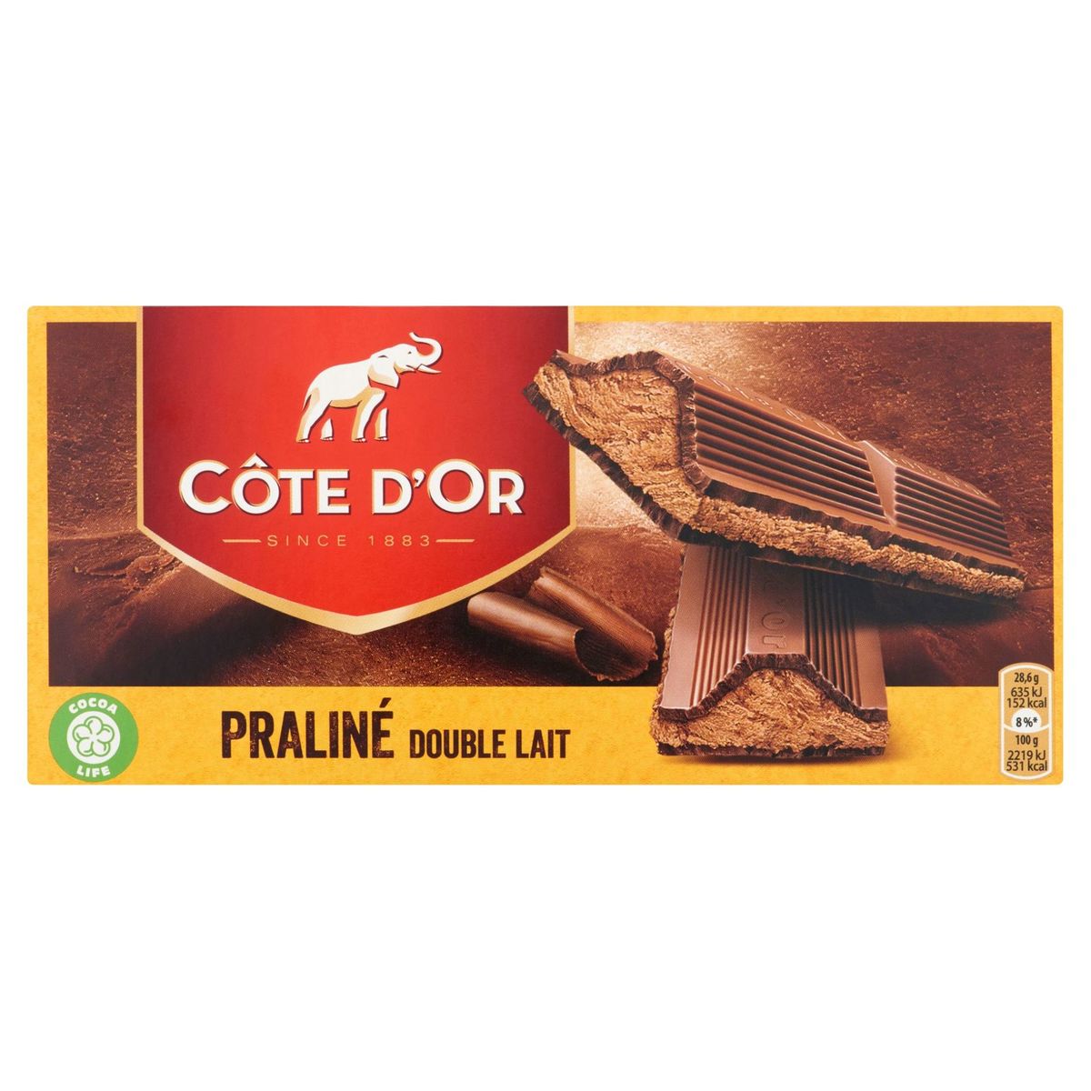 Côte d'Or Praliné Tablette Chocolat Au Lait Praliné Double Lait 200 g