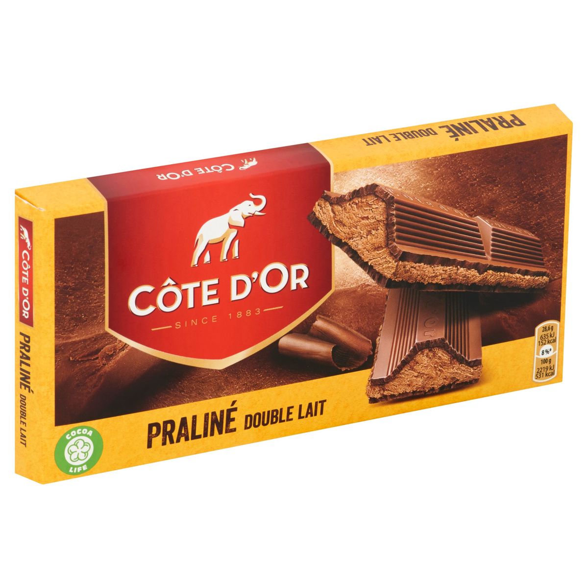 Côte d'Or Tablette De Chocolat Au Lait Praliné Double Lait 200 g