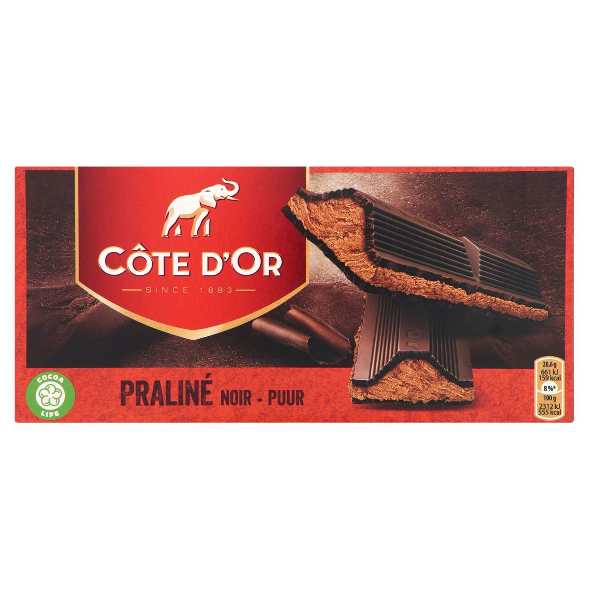 Côte d'Or Praliné Pure Chocolade Tablet Praliné 200 g