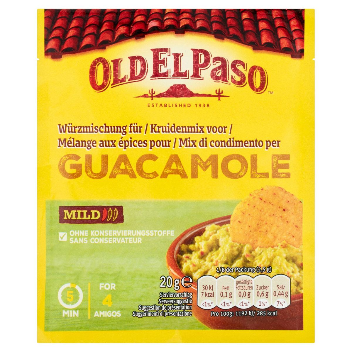 Old El Paso Kruidenmix voor Guacamole Mild 20 g