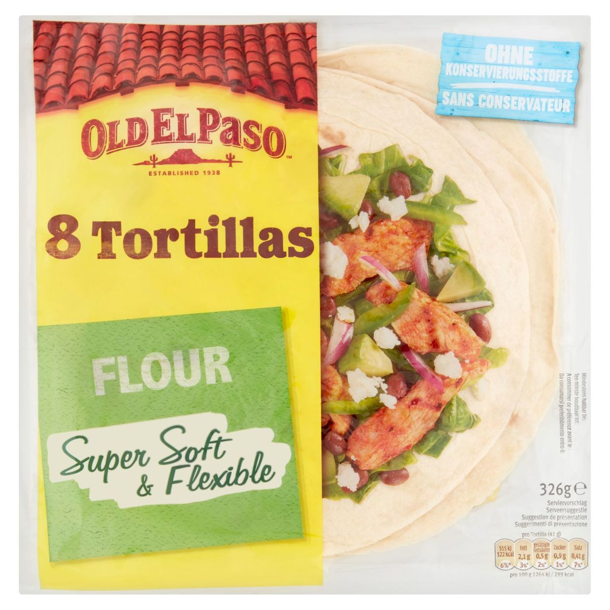 Old El Paso 8 Tortillas Flour 326 g